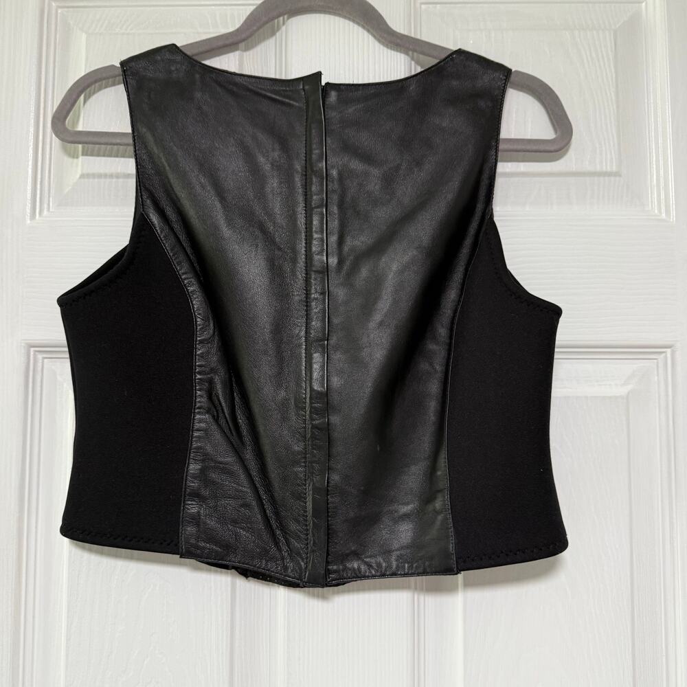 First Genuine Leather Women's Black Lace Up Corset Vest Size Medium - Picture 11 of 12